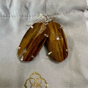 Kendra Scott | Esme Drop Earrings | Brown Tigers Eye & Gold